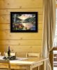 "Lakefront Camping I" By Ed Wargo, Ready to Hang Framed Print, Black Frame